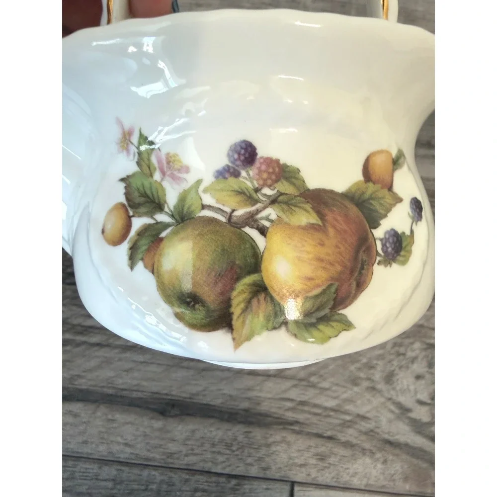 Crown Dorset Teapot OS Fruit Floral Gold Trim Cottagecore Vintage